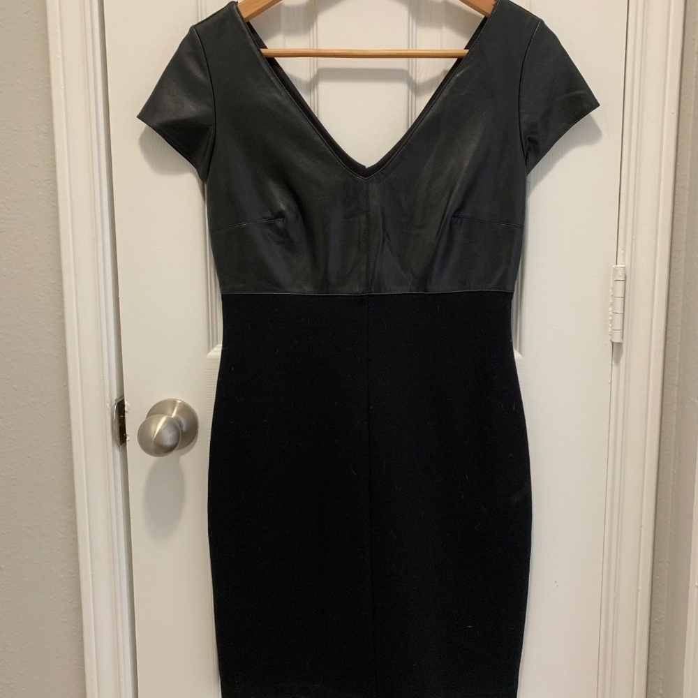 Black Leather Bodycon Dress